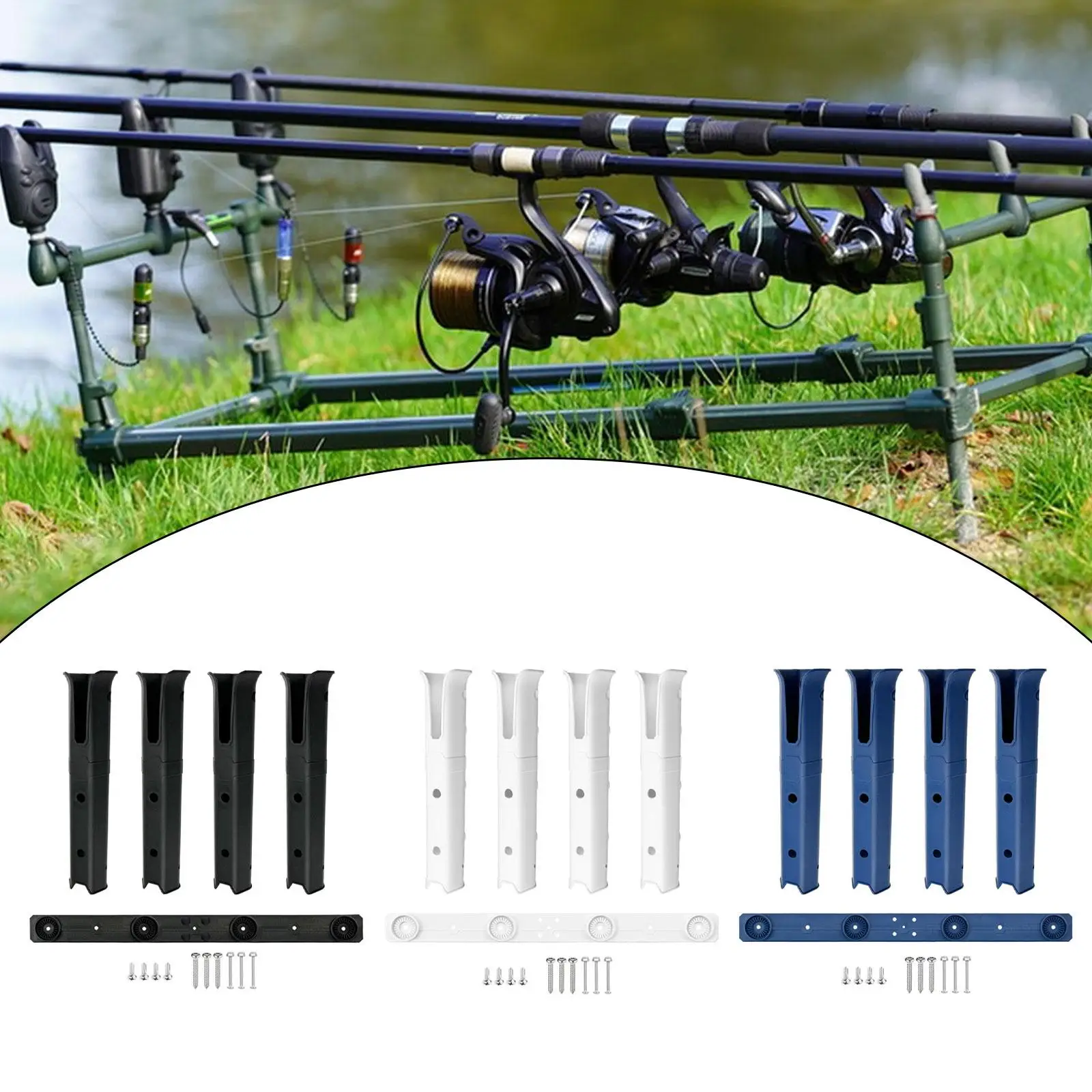 

4Pcs Fishing Pole Stand with Mounting Screw Fishing Rod Holder for Home Boat