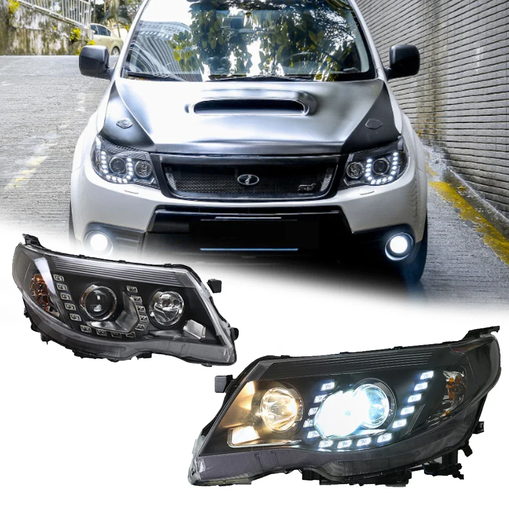 LED HeadLights For SUBARU Forester 08-12 New Style Full Led DRL Car Head Lamp Assembly Signal Accessories Modified Lamp