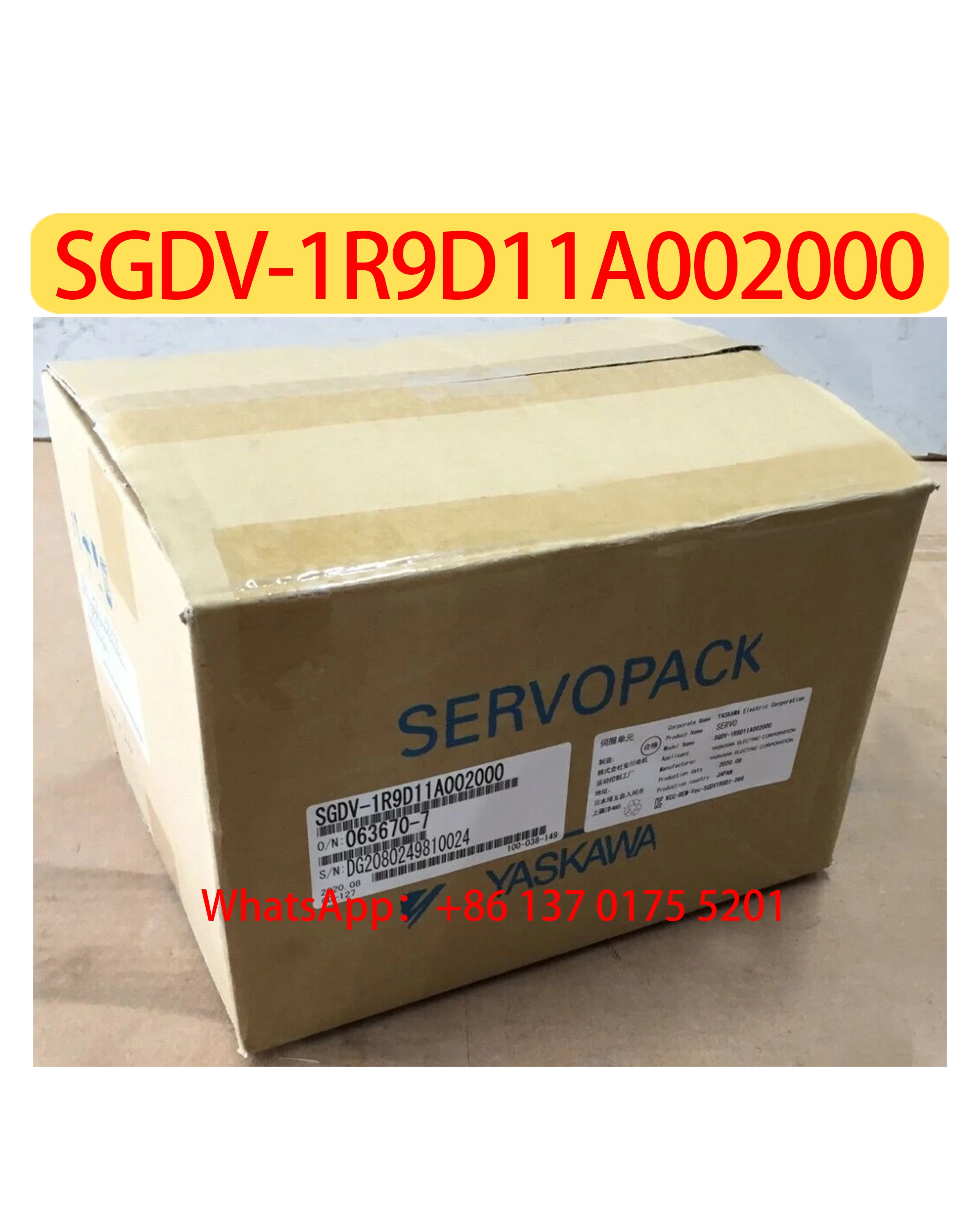 

SGDV-1R9D11A002000 Brand New Servo Drive Original Genuine，Fast Shipping