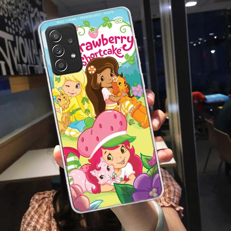 S-Strawberry Cute S-Shortcak Phone Case For Samsung Note 20 Ultra 10 9 8 Galaxy A05S A15 A25 A35 A55 M11 M12 M21 M30S M31 M32 M5