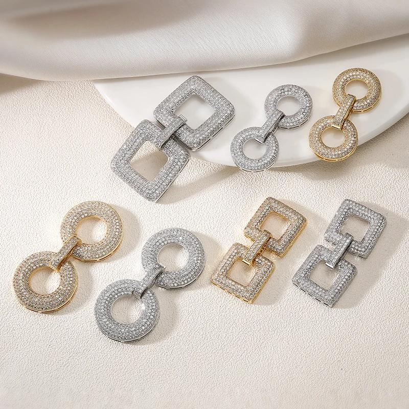 

Фурнитура для украшений: Застежка-пряжка из меди с позолотой 18 карат, микроинкрустация цирконами, квадратная, для браслетов DIY, жемчужных цепочек, ожерелий, оптом