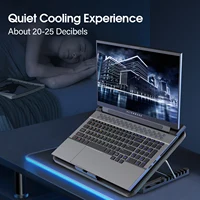 Coolcold 15.6-17.3inch Laptop Cooling Pad with 6 Quiet Fans,7 Height Wind Speed Adjustable,Laptop Cooer with Mobile Phone Holder 3