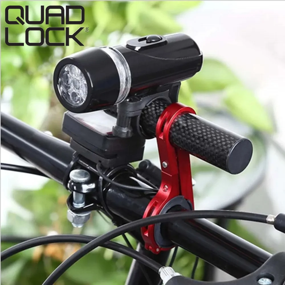 رباعية قفل دراجة دراجة المقود موسع تمديد ضوء مصباح الكمبيوتر الهاتف جبل قوس حامل #2