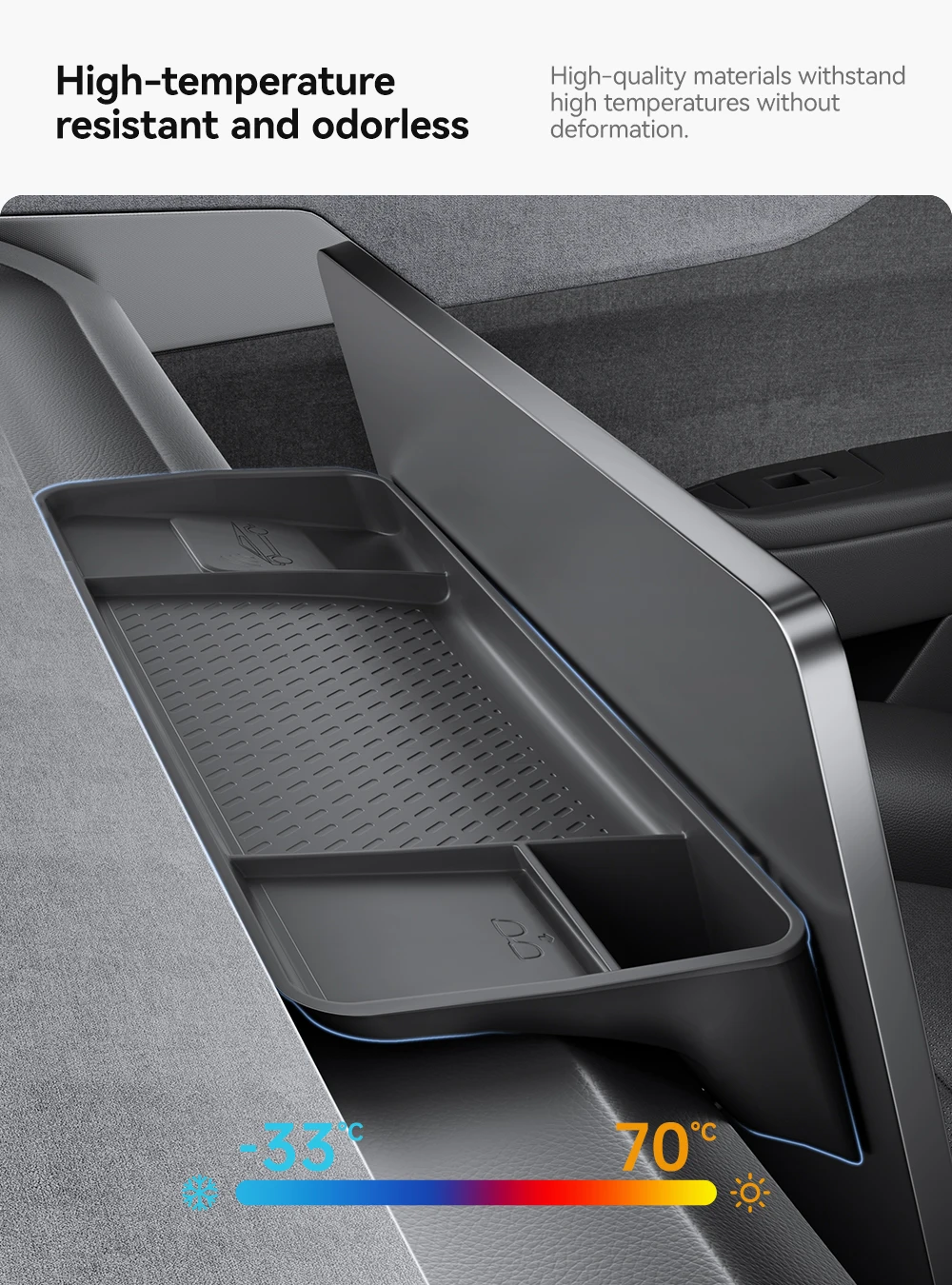 Aufbewahrungsbox für die Rückseite des Displays, Organizer, Halterung für das Armaturenbrett, Taschentuchbox, Zubehör für Tesla Model Y Juniper, Model 3 Highland. – Detail 9