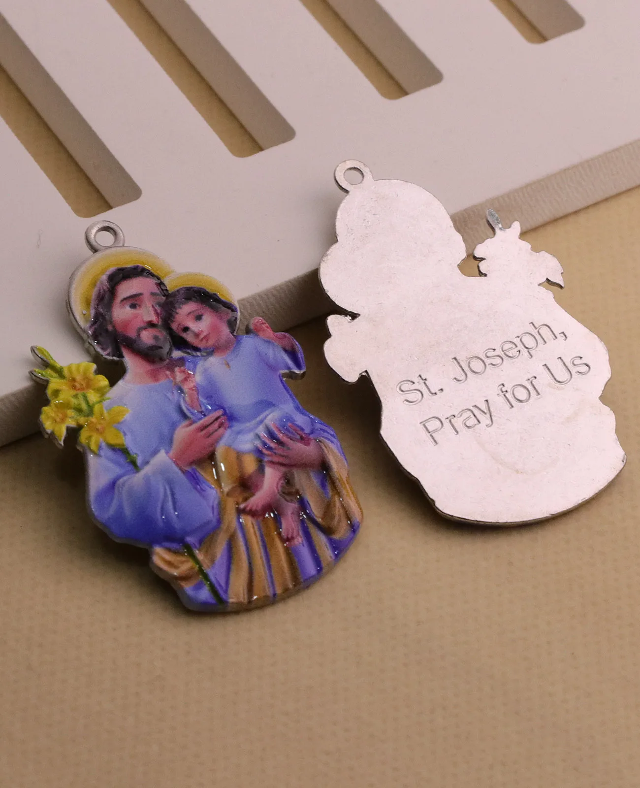 Christian Patron Saint Medals Pray For Us Devotional Charms St.Joseph Child Jesus Christ Pendant Jewelry DIY Accessories