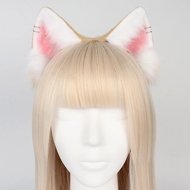 Lolita Wolf Dog Cat Ear Hair Hoop Anime Cosplay Plush Hairband Women Multi Color Carnival Party Headpiece Costume Props Headband