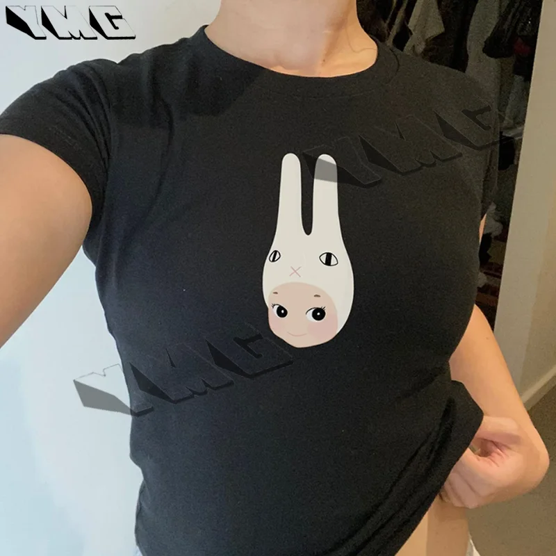 Sonny Angel Bunny Cute Baby T-shirt 90s Popular Y2K Summer Aesthetics Cute Pinterest Retro Style Streetwear EMO girl