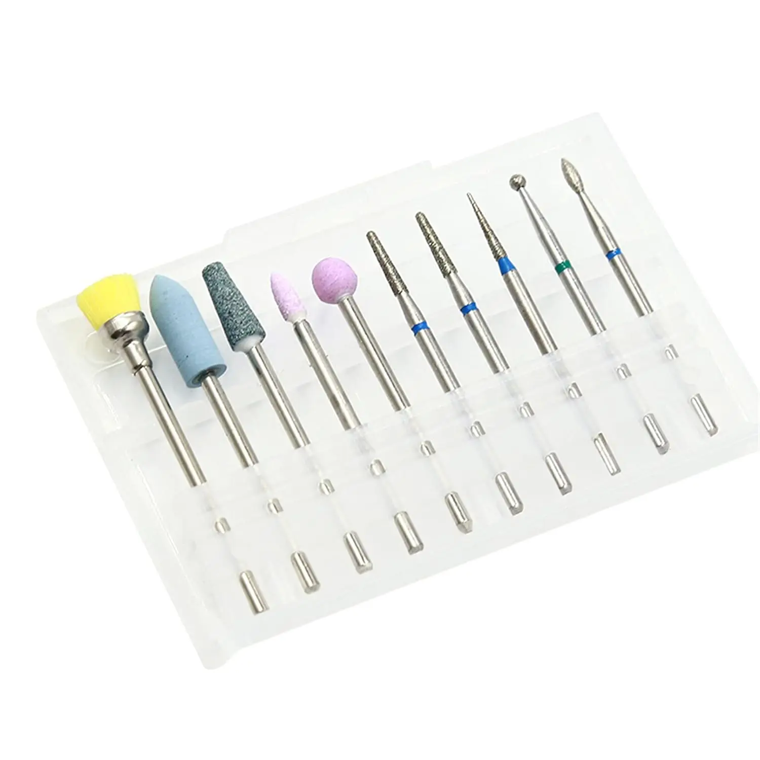 Kit Elétrico de Brocas De Unhas, Rebarba Rotativa, Acessórios De Cutícula, Ferramentas De Manicure, Arquivos De Pedicure, 3/32, 10 Pcs, 1 Conjunto