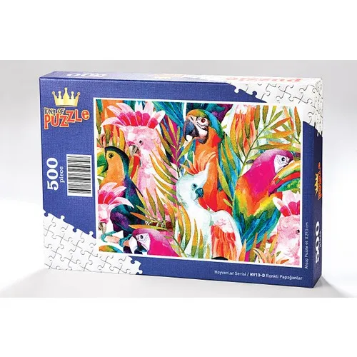 King Of Puzzle Colorful Parrots Wooden Jigsaw Puzzle 500 Pieces (HV10-D)