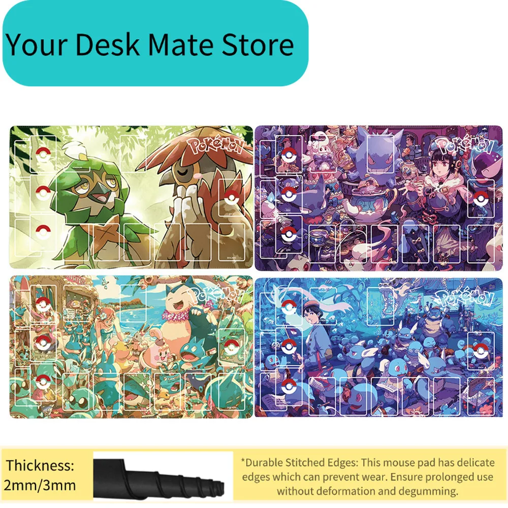 

Anime Pokemon Dedicated Game Battle Card Mat Snorlax Bulbasaur Anti-slip Game Battle Card Mat Anime Collection Card