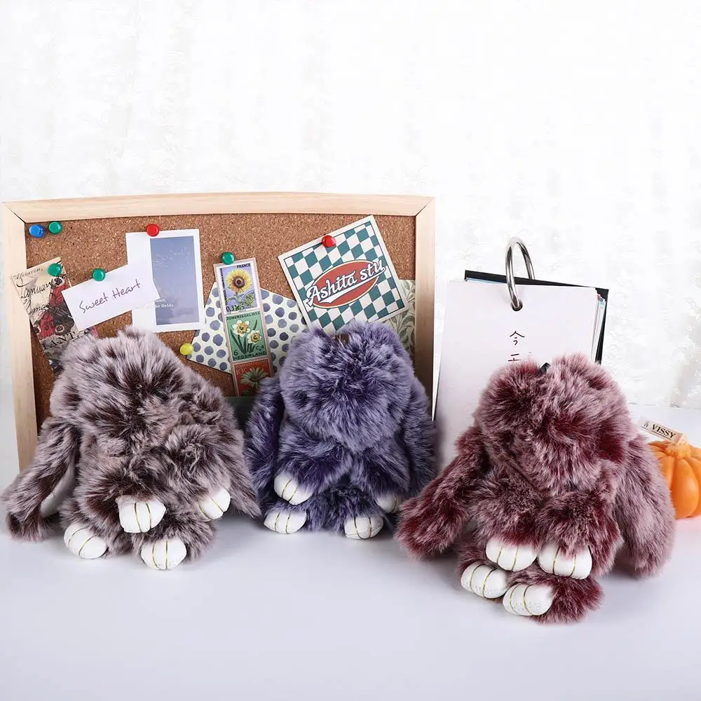 

Брелок для ключей, плюшевые игрушки, сумки, подвеска, автомобильный кулон, пушистая игрушка, кукла, брелок из кроличьего меха, плюшевый брелок с кроликом, плюшевый брелок с кроликом