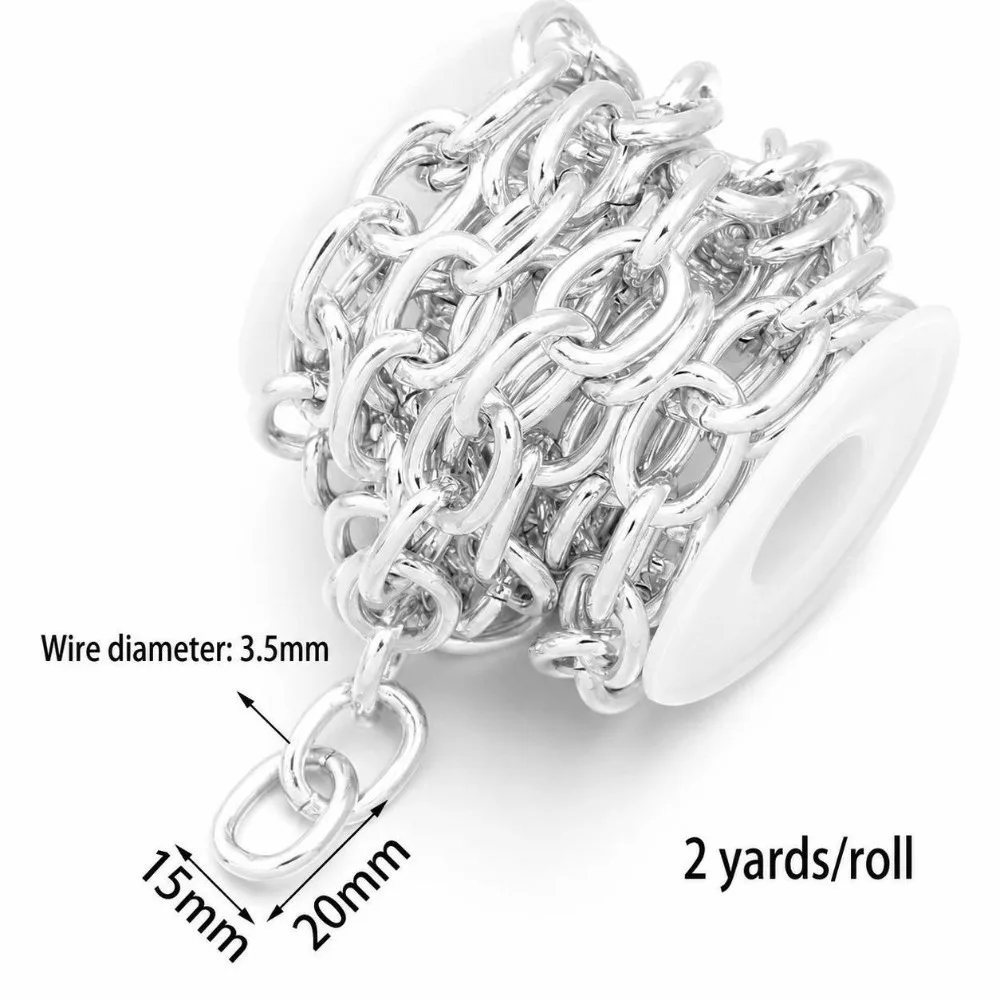 2 Yards Length Aluminum Chain Silver/Gold Metal Link Structure O-Shape Chain Gold Color Silver Color Jewelry Chain