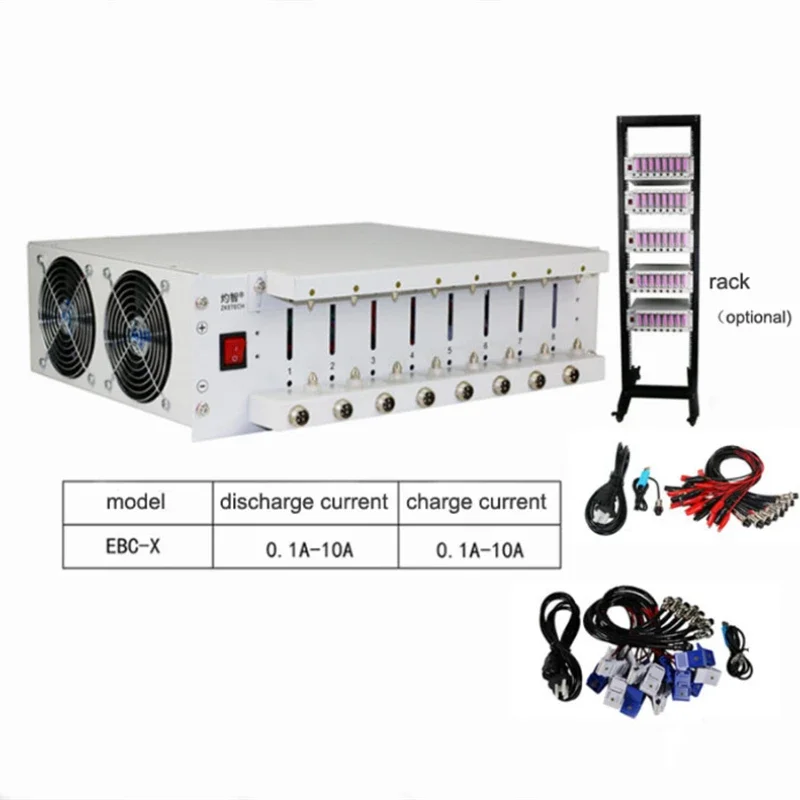 

EBC-X 8-Channel 10A Charge 10a Discharge 18650 32650 Li-Ion Lifepo4 Battery Capacity EBC-X 8-Channel Tester