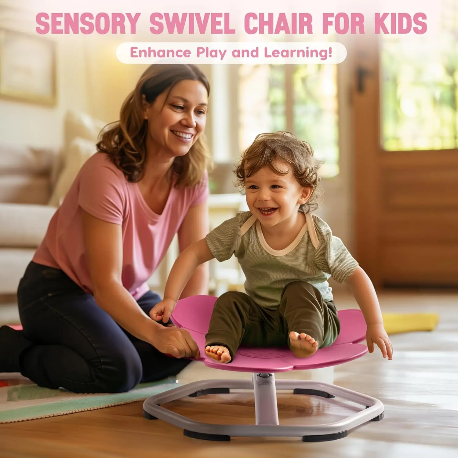 Kids Sensory Swivel Chair, Sensory Spinning Chair for Kids, Autism Spinning Chair for Kids, Training Body Coordination