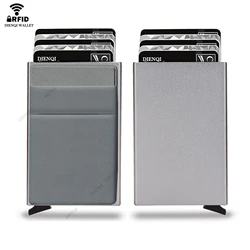 Rfid Smart Wallet Card Holder Metal Thin Slim Men Women Wallets Pop Up Minimalist Wallet Small Black Purse Vallet Walets for Men