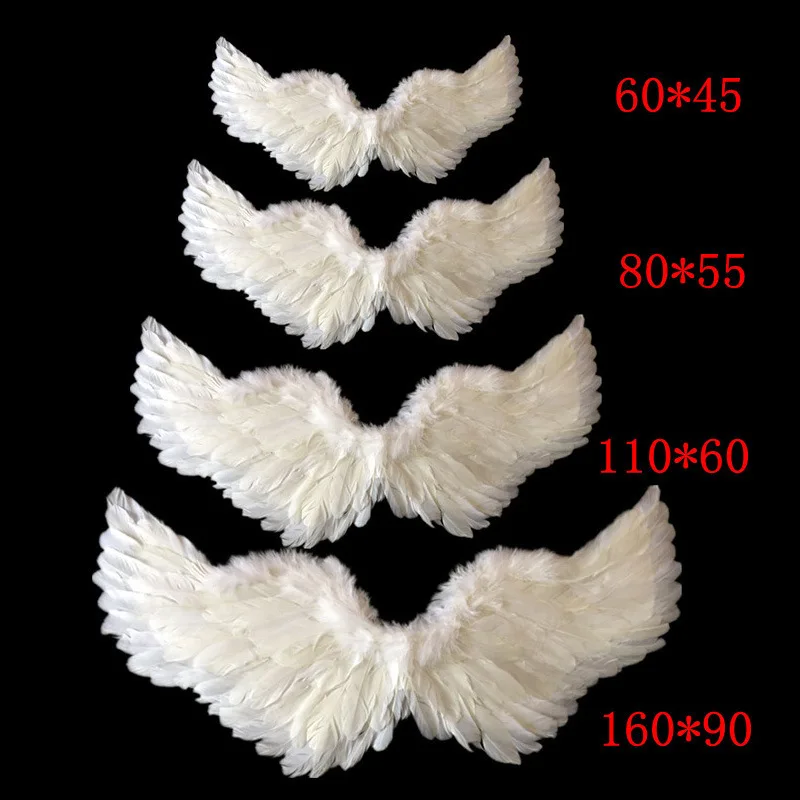 

Angel Wings White Feathers Flying Swallow Performed Halloween Props Bride Flower Girl Dressed Up Cosplay Anime Costumes