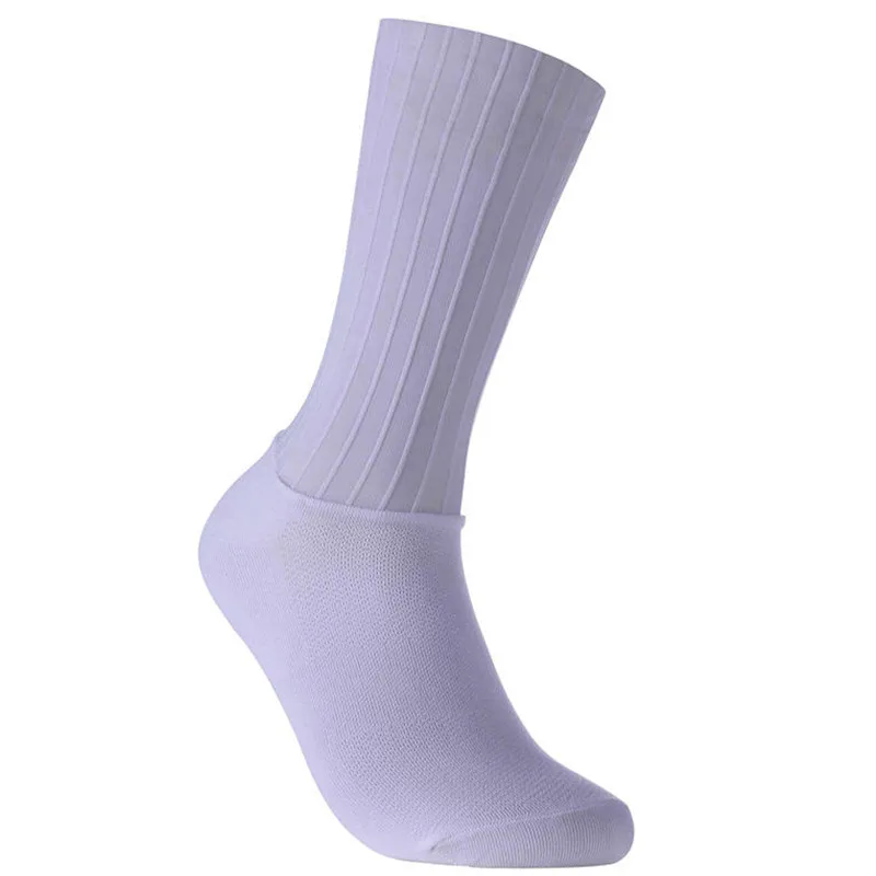 New 2025 Anti Slip Silicone Summer Aero Socks Whiteline Cycling Socks Men Bicycle Sport Running Bike Socks Calcetines