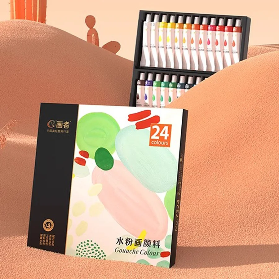 Gouache-Malset, 12 Farben/18 Farben/24 Farben/36 Farben, 12 ml/0,406 Unzen Tubenverpackung, Geeignet für intensive Farben – Detail 5