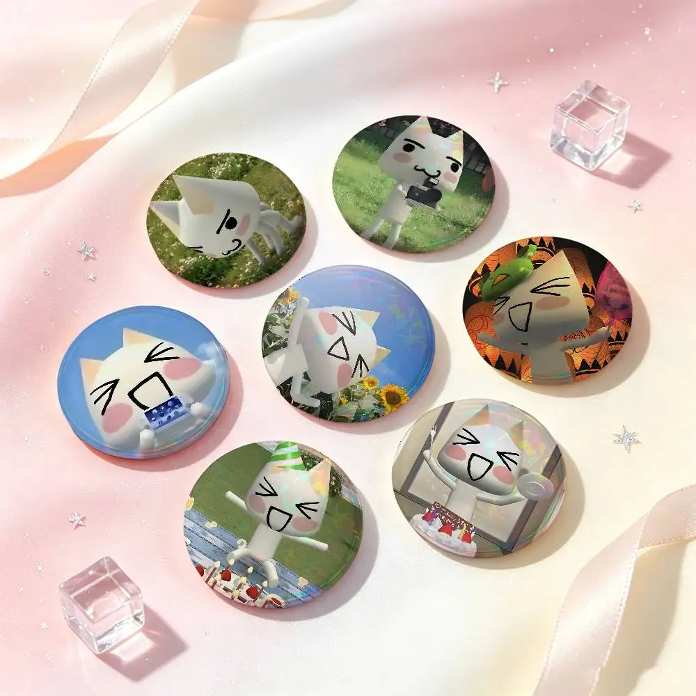 Toro Inoue Funny Cat Badges 25 32 44 58 75 Mm Round Cosplay Pin Bag Decor Fans Collect Friends Gifts Brooch Souvenir
