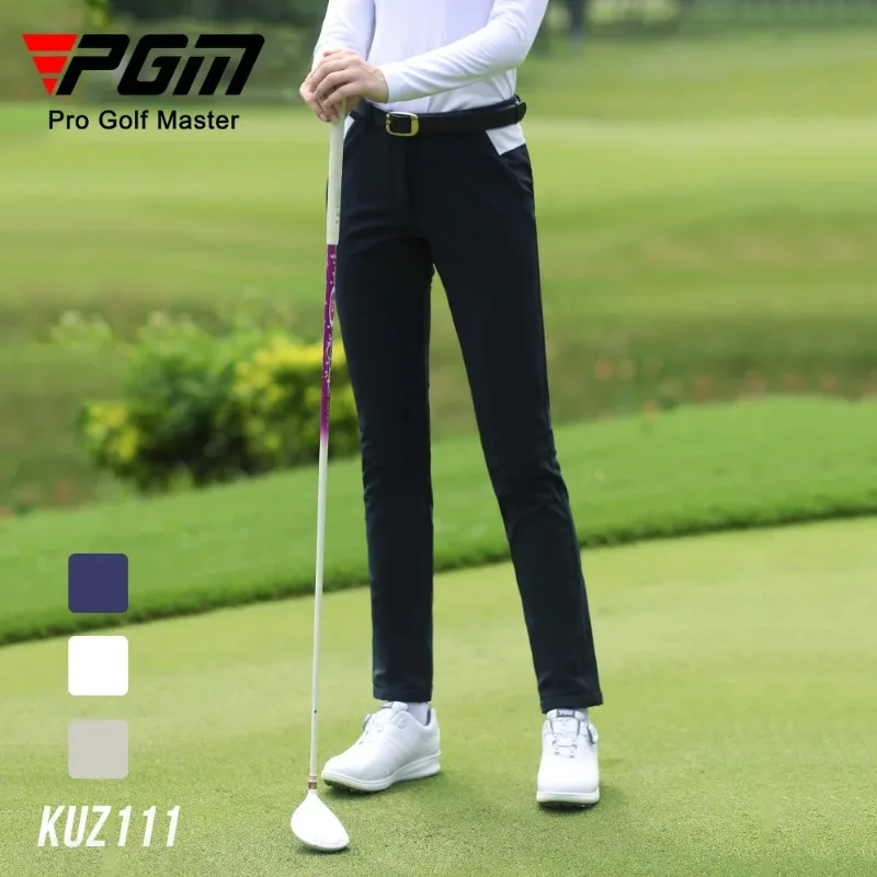 PGM Autumn Winter Waterproof Women Golf Trousers Thick Keep Warm Long Pant Plus Velvet Golf Ball Pants Windproof Tennis Clothing