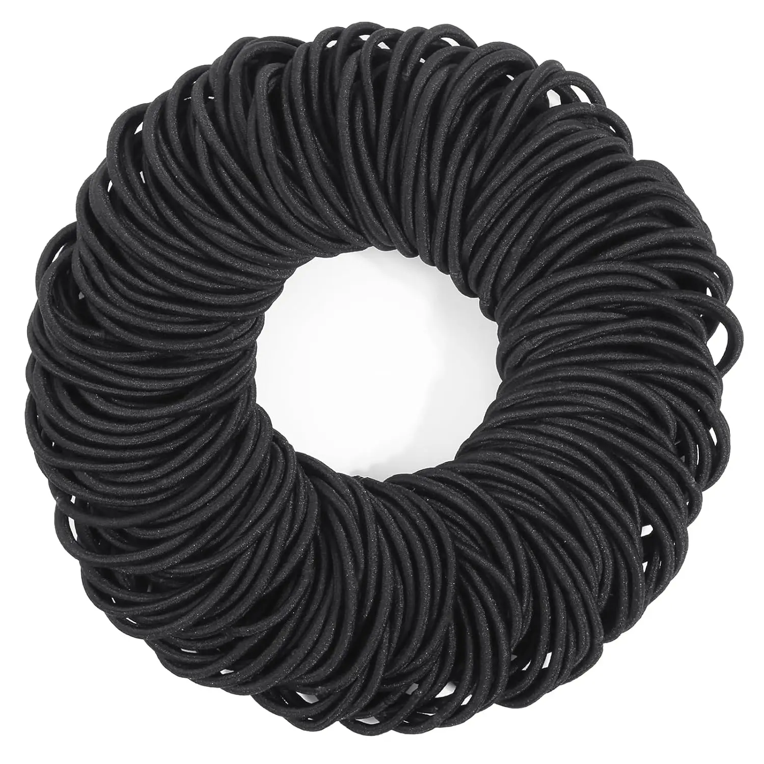 

200 Pack Hair Ties for Women - Strong Elastic Ponytail Holders, No Damage, Black