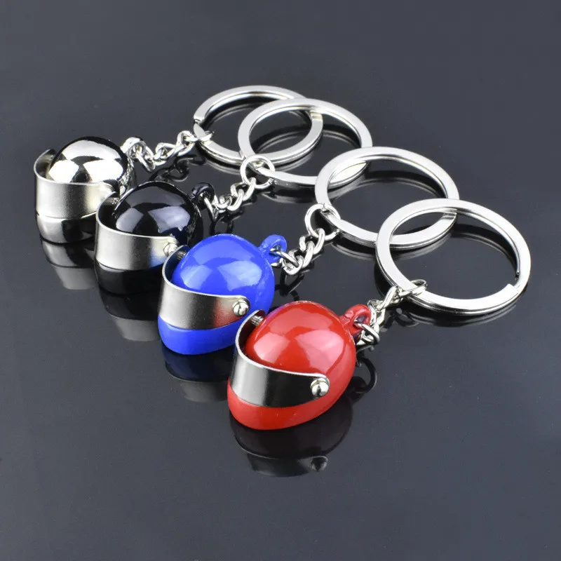 20 pcs New 3D Car Motorcycle Bicycle Helmet Auto Key Chain Ring Keychain Keyring Four Color Free Shipping