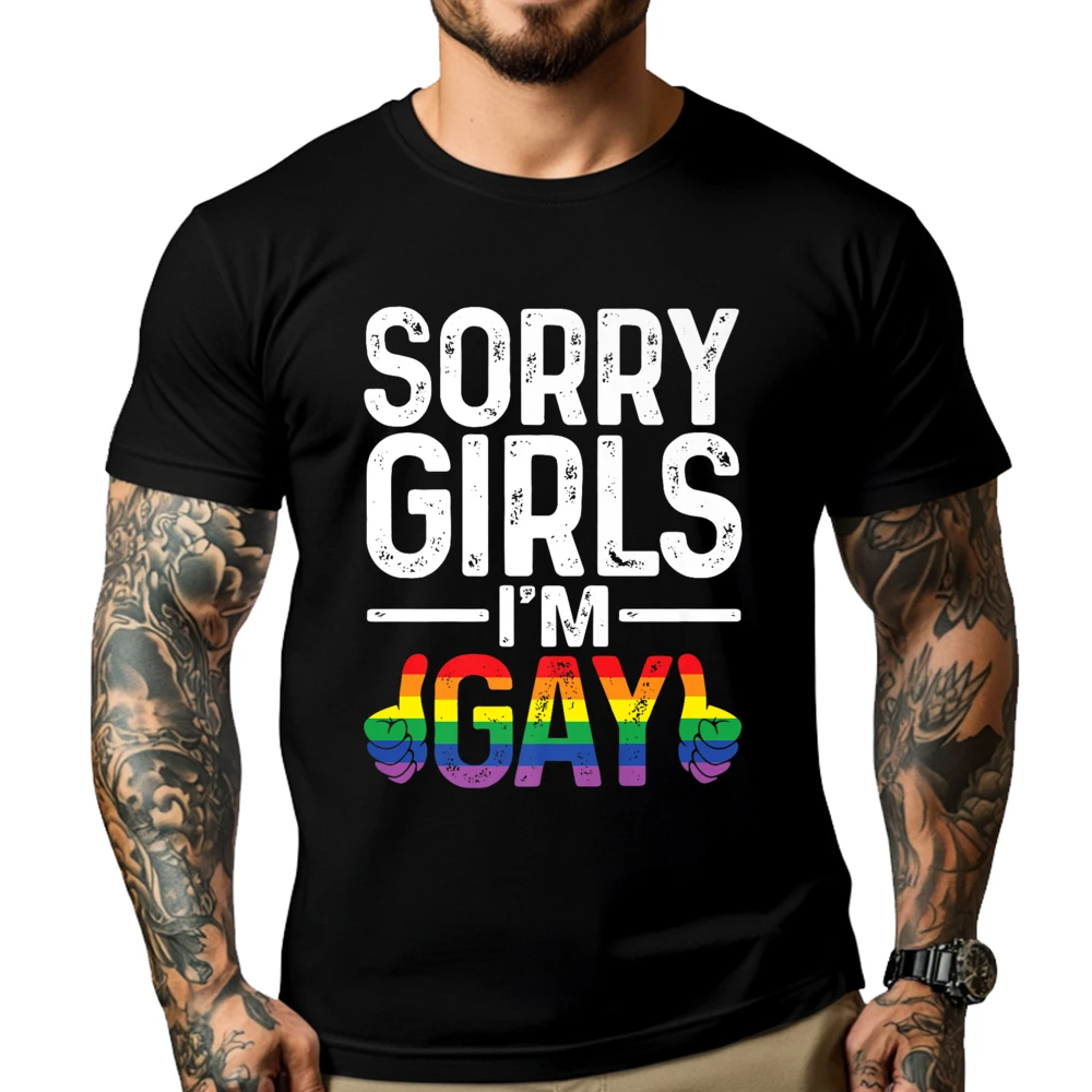 

Lgbt Lesbian Gay Bisexual Trans Pride T Hirtssorry Girls I M Gay Rainbow Flag Funny Lgbt Pride Plain Tees Wholesale Short Sleeve