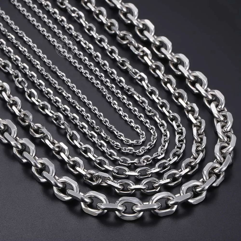 Davieslee Stainless Steel Necklace for Men Women Rolo Link Men\'s Chain Necklace Wholesale Jewelry 2.5/3/4/6/9mm DLKNM78