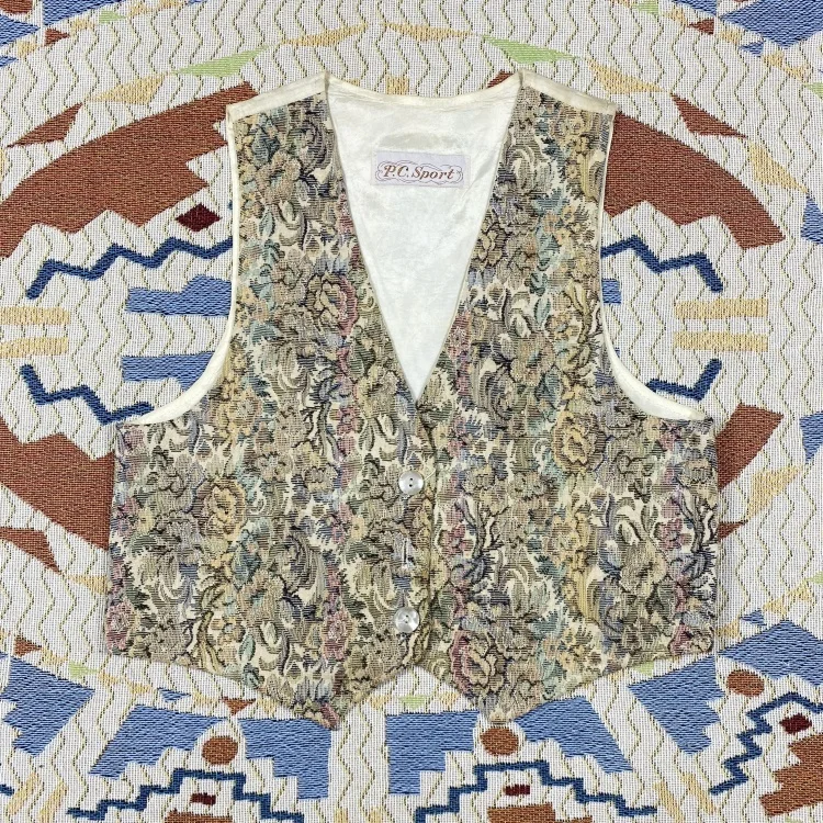 

Винтажный японский повседневный женский жилет в стиле Forest System с цветочным узором, универсальный, для работы и повседневной носки