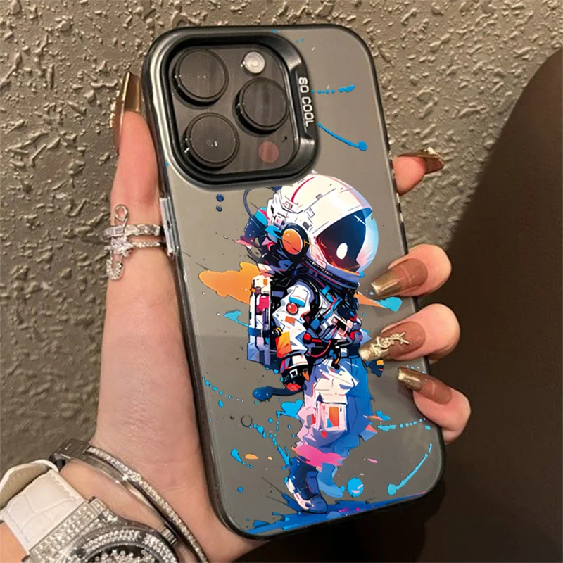 

Funda de teléfono con diseño de astronauta de Graffiti carcasa básica de TPU para iPhone 12 11 13 14 15 Pro Max XS X XR 7 8 Plus