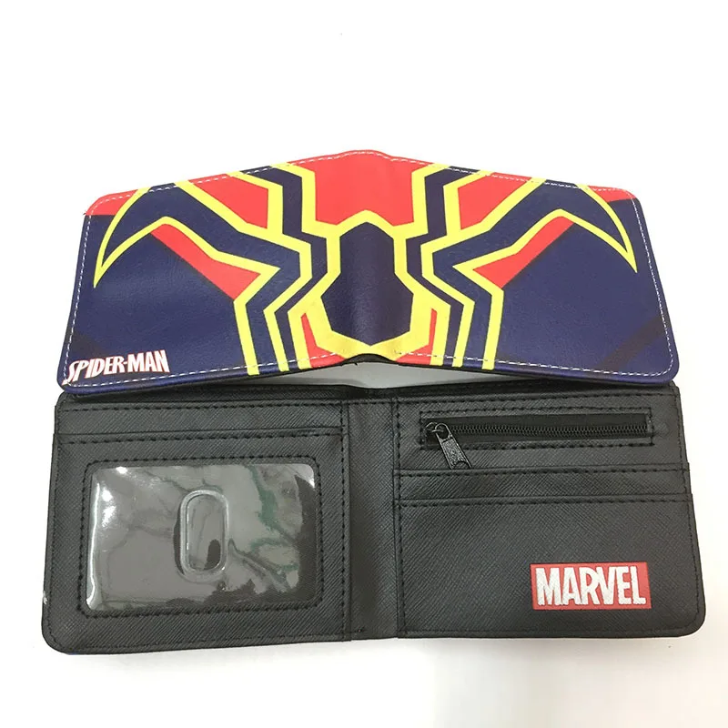 41 Types Anime Venom Spider-Man Cartoon PU Wallet Creative Simple Foldable Coin Purse Multifunctional Card Boys Gift