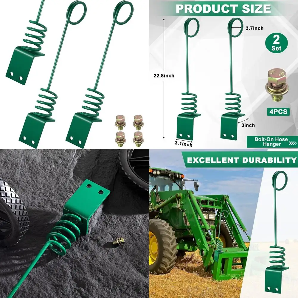 

Hydraulic Hose Hanger for Tractor, 22.8 x 3.1 Inch, Sturdy Green Material, Bolt-on Design, Agricultural Equipment Accessory