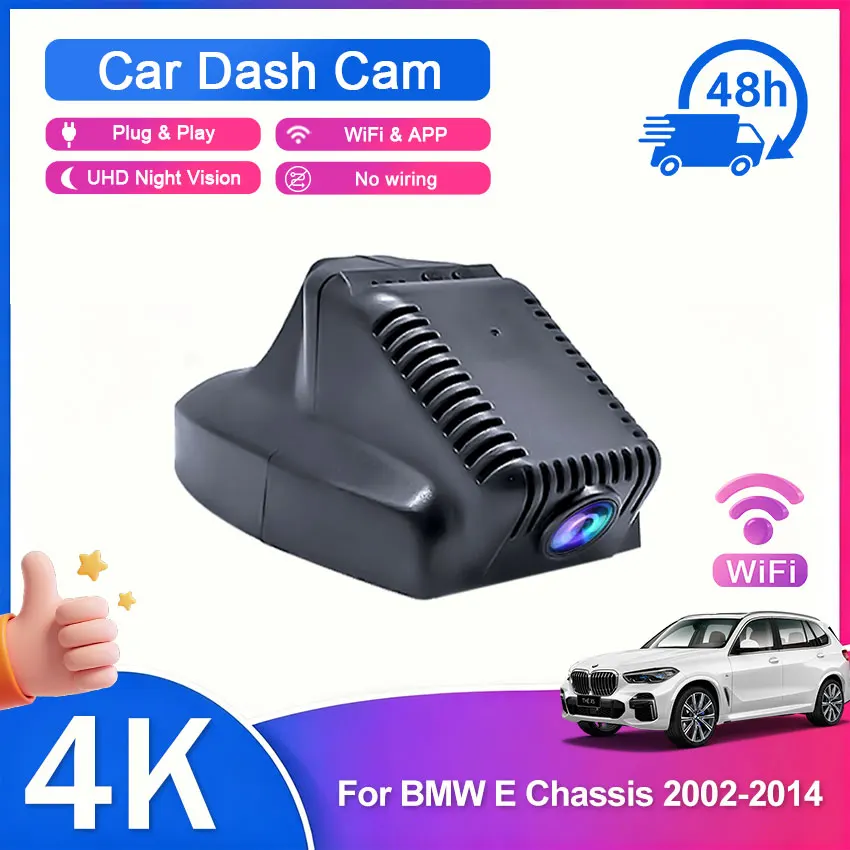 4K DashCam For BMW E Chassis E39 E46 E53 E60 E61 E66 E70 E82 E84 E87 E89 E90 E91 E93 Z4 2002-2014, Plug and Play Car Accessories