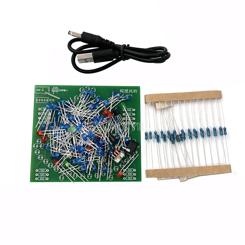 DIY Swing Wind Chime LED Electronic Wind Chime Flashing Light Soldering Circuit Board Kit