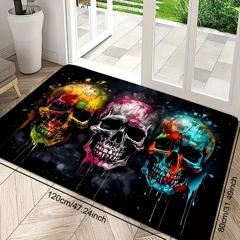 

1PC Halloween Pattern Kitchen Rug Non-Slip Door Mat Pop design Bathroom Rug Bath Mat Carpet for Home Sink Laundry Decor