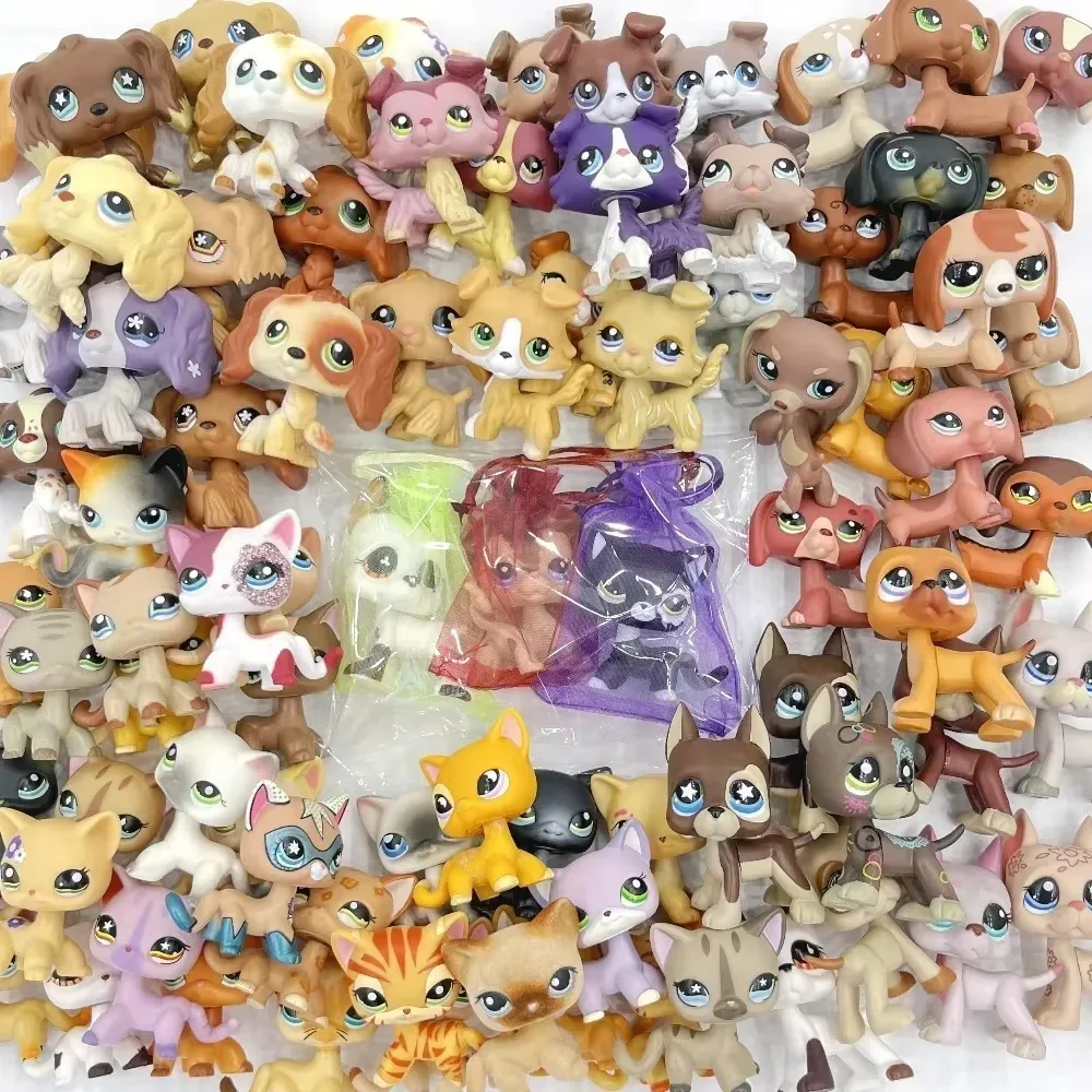 Raro littlest pet shop bobble head Toy bonito great dane colie dachshund cão spaniel filhote de cachorro animais de estimação para crianças lps