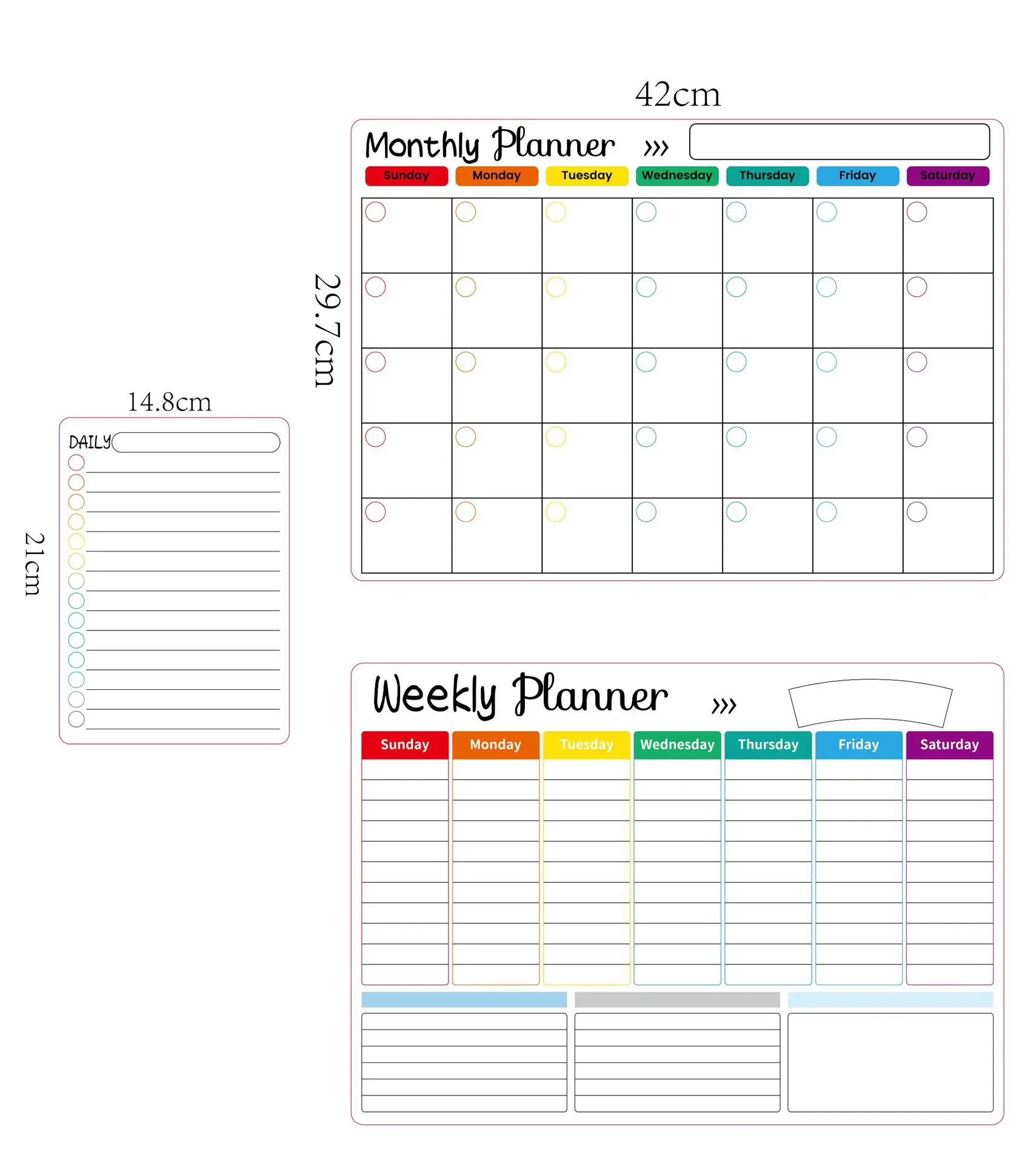 Magnetic Refrigerator Calendar Erasable Whiteboard Monthly Weekly Planner Dry Erase Message Board Sticker School Equipment