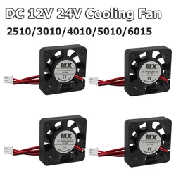 2/4pcs 12V 24V Cooling Fan 2510 3010 4010 5010 6015 Cooler Fan 3D Printer Parts Computer CPU Cooling Fan Radiator Extruder Fan