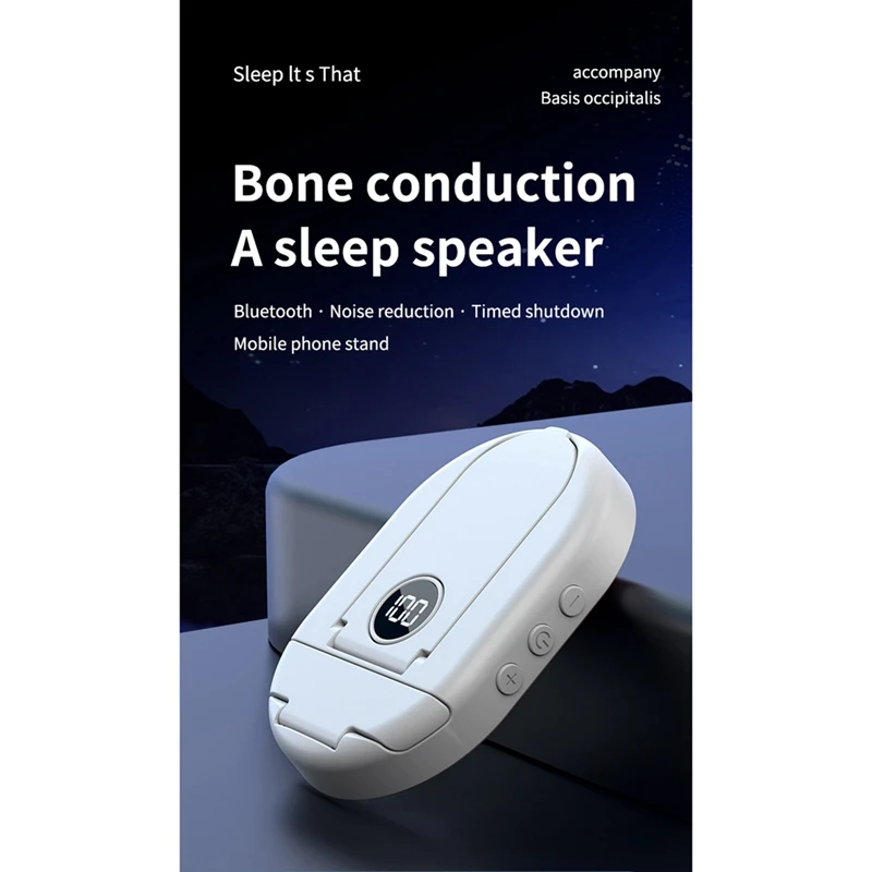 5.3 Bluetooth Sleep Speaker Wireless Bone Conduction Speakers Noise Reduction with White Noise for Improve Sleep White-A13G