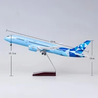 1:130 Scale 43cm Etihad Airways B787 Resin Diecast Airplane With LED Light Landing Gear Living Room Decor Aviation Model Gifts 4