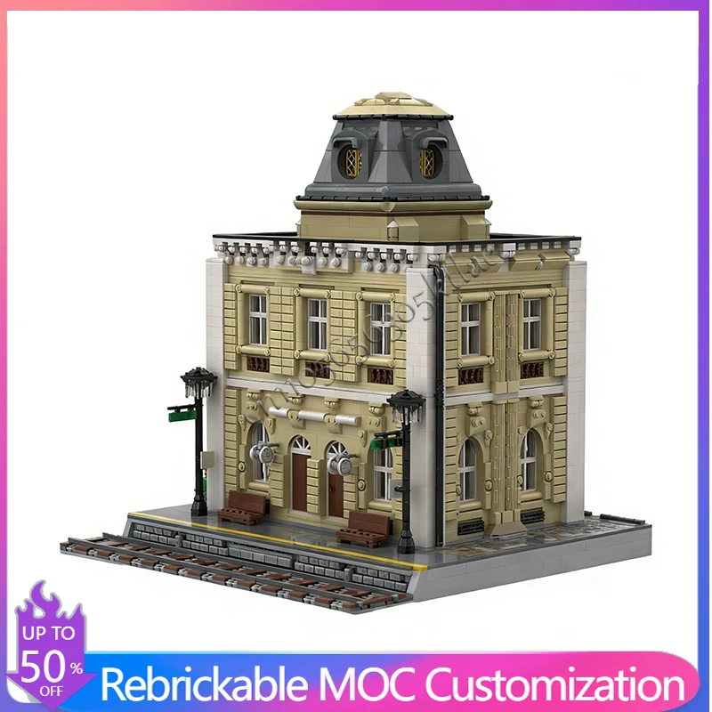 

5665 PCS House Street New Train Station MOC Customize Modular Building Block Kids Technology Design DIY Boys Toy Christmas Gift