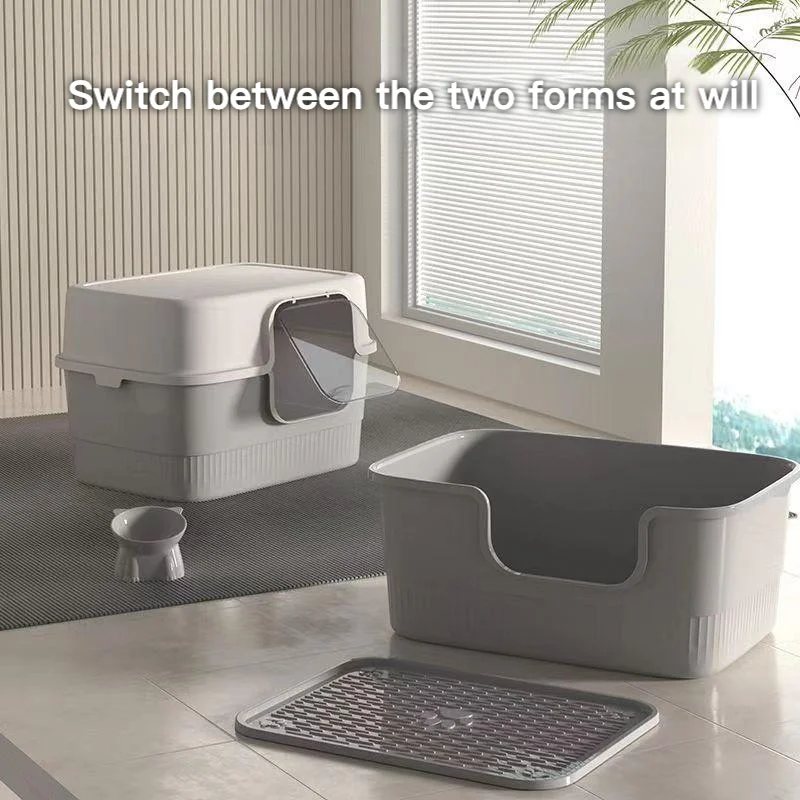

Large Enclosed Cat Litter Box Comes with Scoop, Deodorant & Mat for Easy Cleaning Covered Cat Toilet