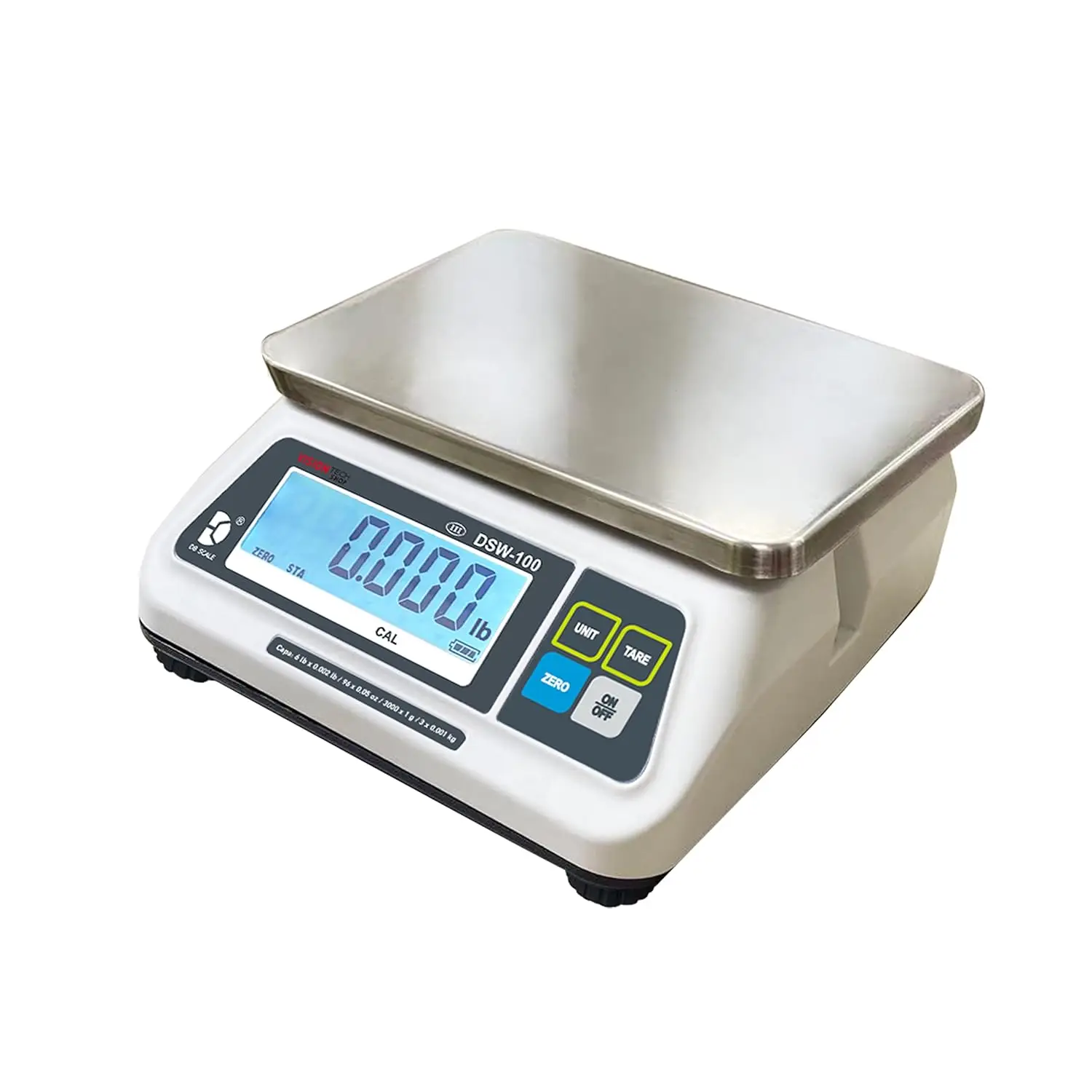 

DSW-100 Food Scale with LCD Display, 60lb Capacity, Stainless Steel Platter, NTEP & NSF Certified