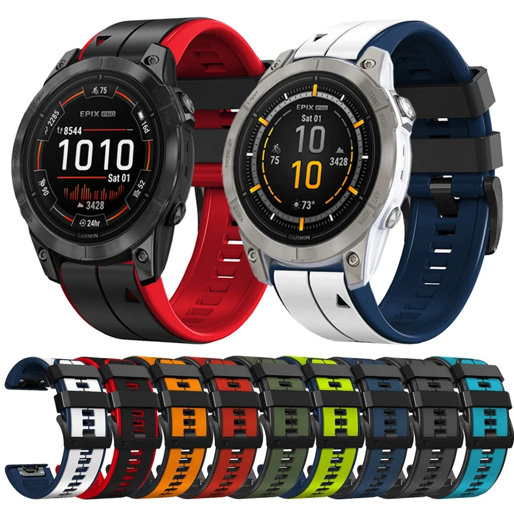 Bracelet de montre en silicone QuickFit pour Garmin, bracelet de montre pour Garmin Epix Pro Isabel 2, bracelet de montre pour Garmin Fenix 6X, 6