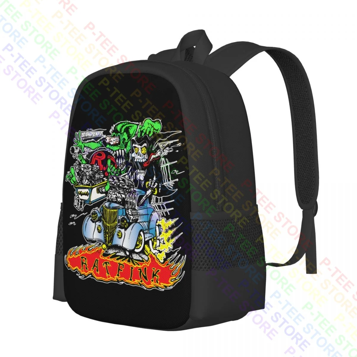 Rat Fink Hot Rod Death Coffin Ed Big DaddyBackpack Large Capacity Print Storage Bag