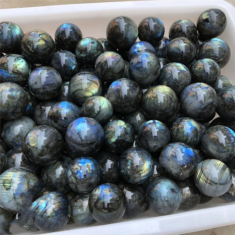 3-6CM Natural Labradorite Crystal Polished Sphere Ball 100% High Quality Healing Crystal Gemstone Flash Glossy Stone Decoration