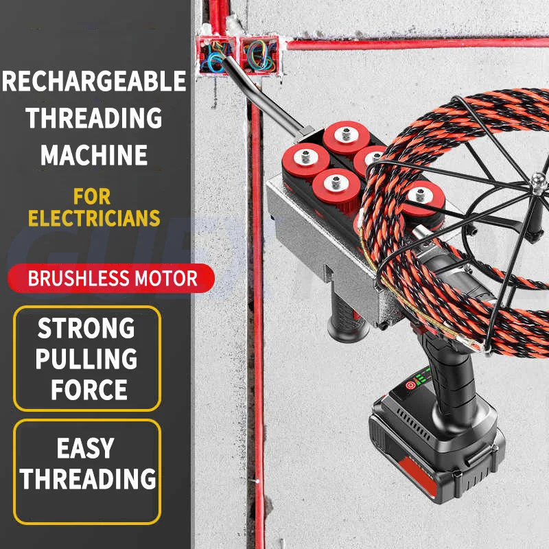 Brushless Lithium Battery Threading Machine Electrician Threading Tool Automatic Wire Pulling And Releasing Threading Machine