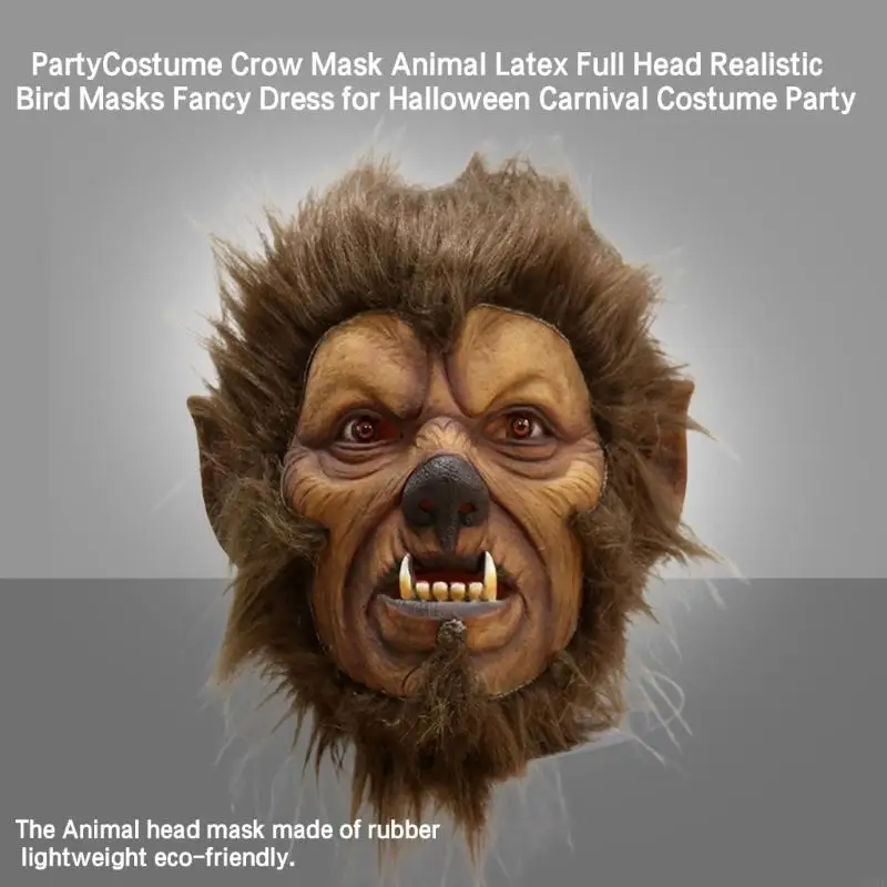 

49MF Halloween Wild Man Mask Full Head Wild Man Cosplay Mask Masquerade Wild Man Mask