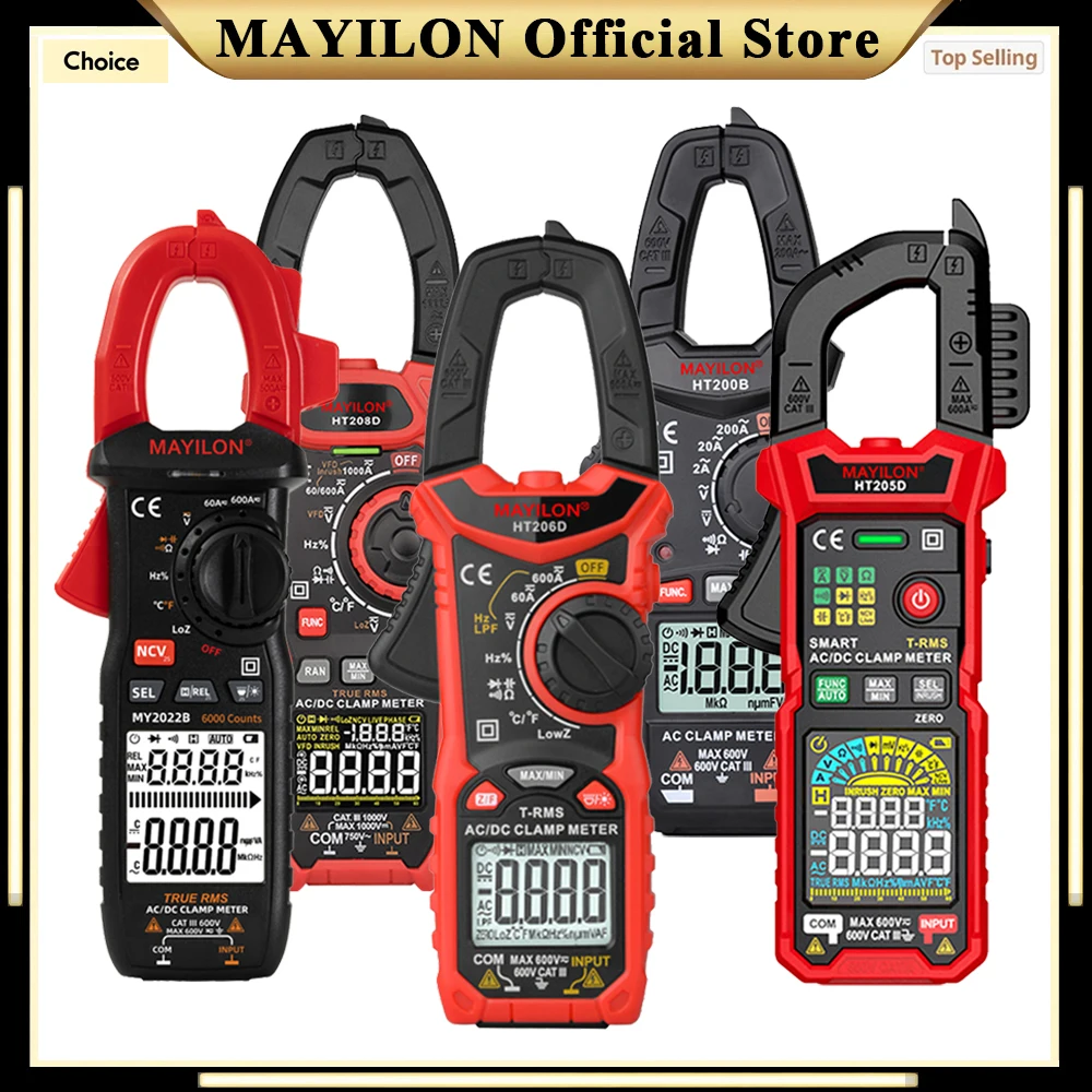 MAYILON Professional Digital Clamp Meter AC DC Current Pliers Ammeter Voltmeter Amperimetric Clamp Multimeter Smart Multitester