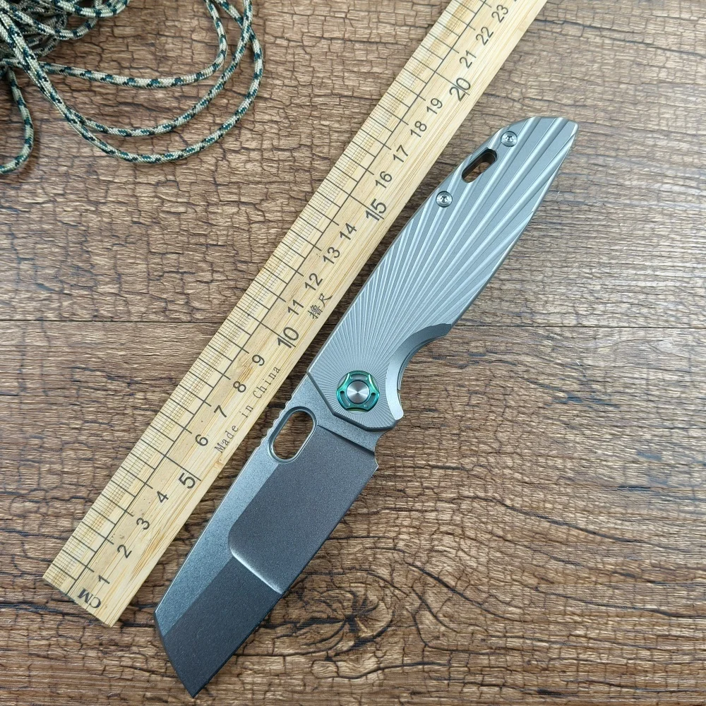 

TWOSUN Pocket Folding Knife Titanium Handle 14C28N Blade for Outdoor Hunting Daily Survival TS450